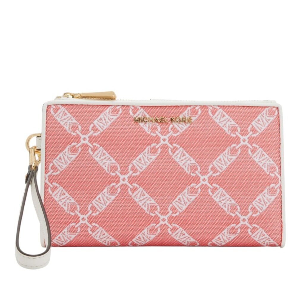 NEW Michael Kors Jet Set Large Empire Logo Jacquard Wristlet
